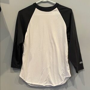 Navy blue and White Raglan Sleeve baseball style Shirt